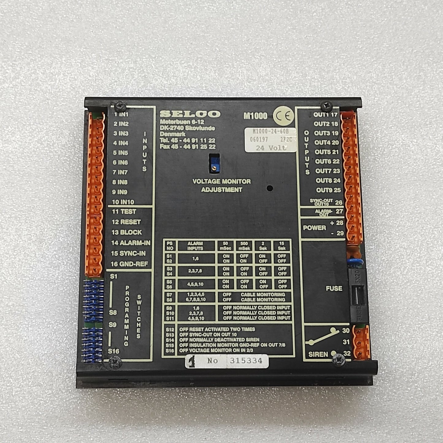 SELCO M1000-24-60B ALARM MONITOR CARLA ESTERLINE AUXITROL 24VDC