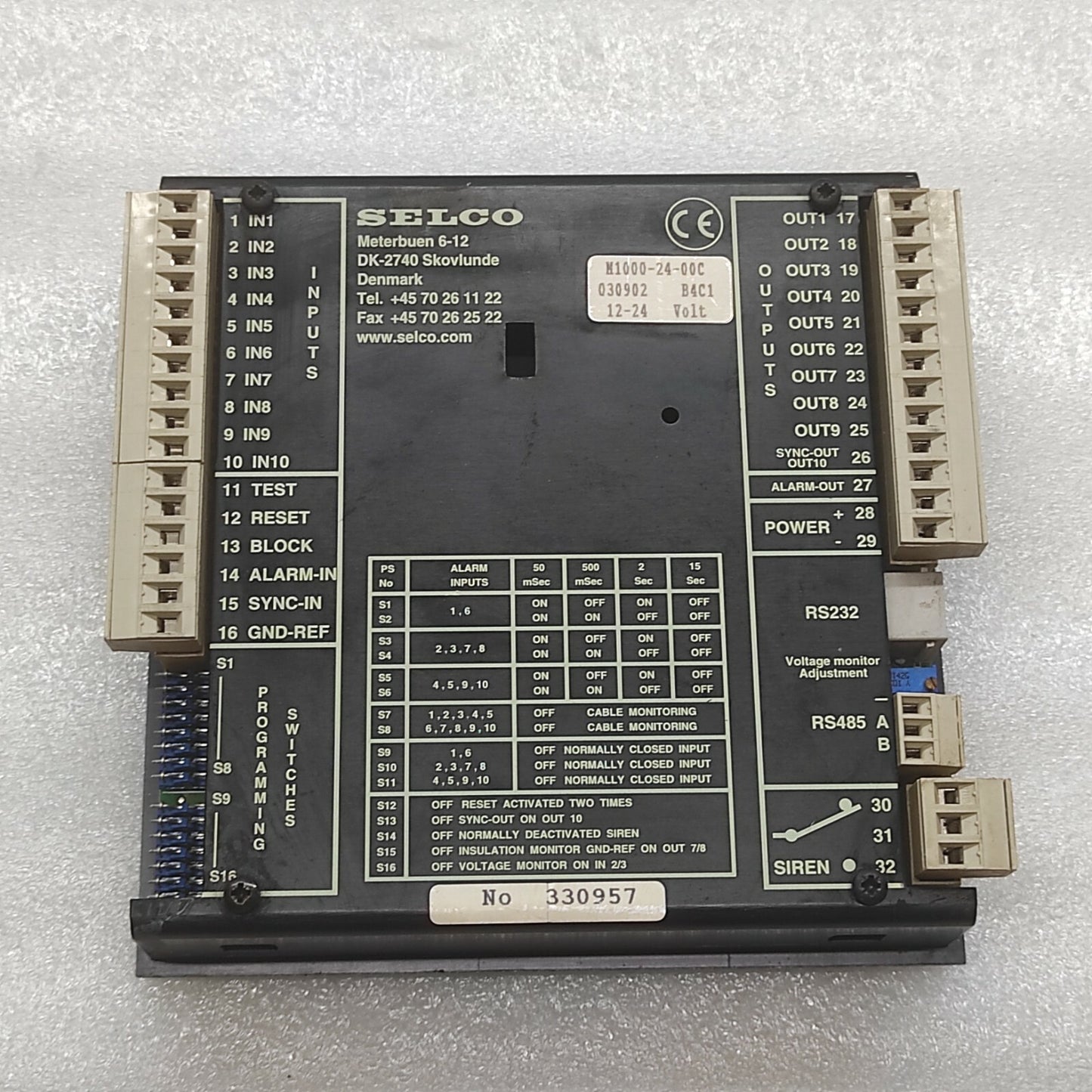 Selco M1000-24-00C Alarm Monitor M10002400C