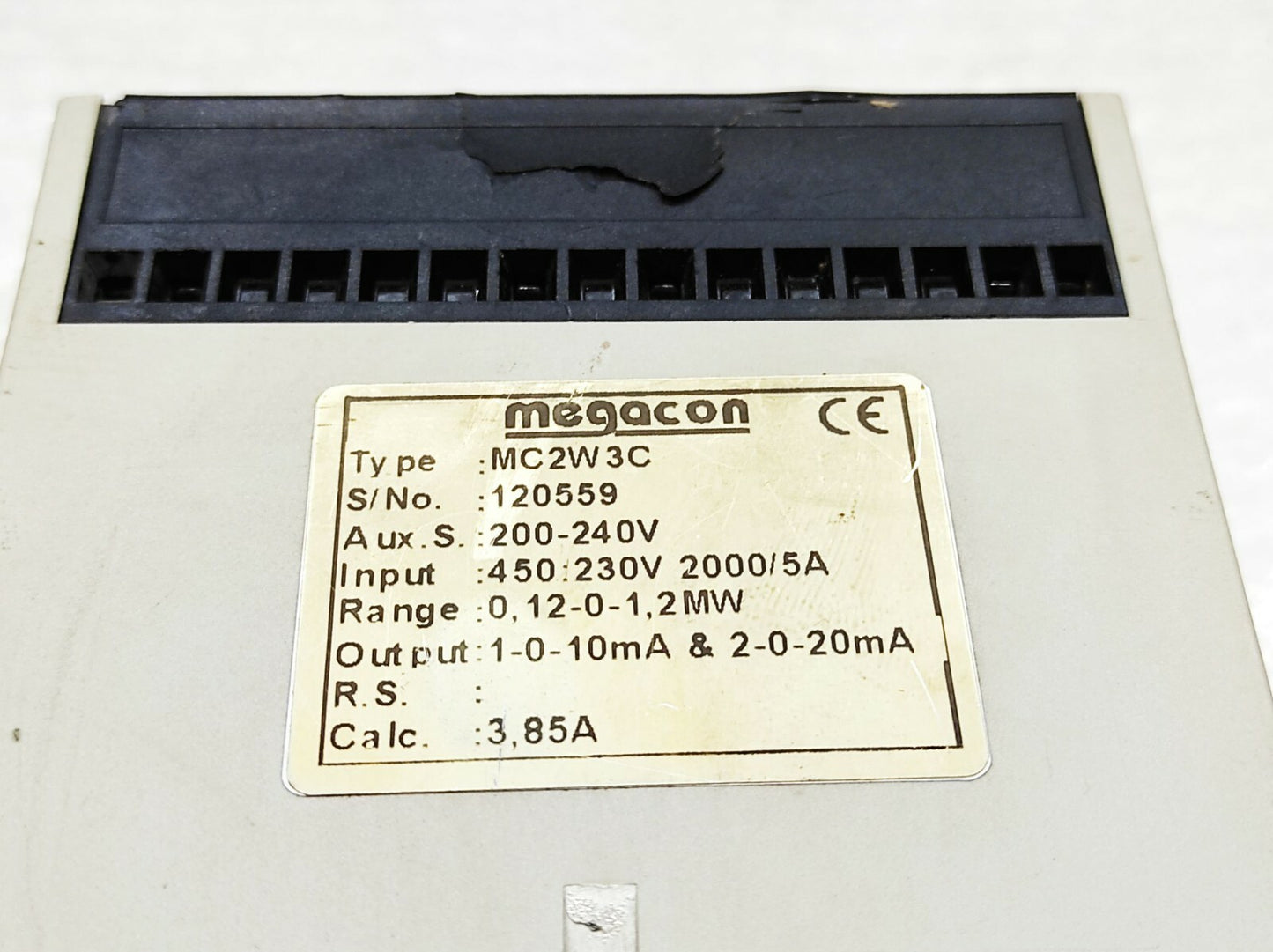 MEGACON MC2W3C POWER TRANSDUCER 200-240V MC2W3C