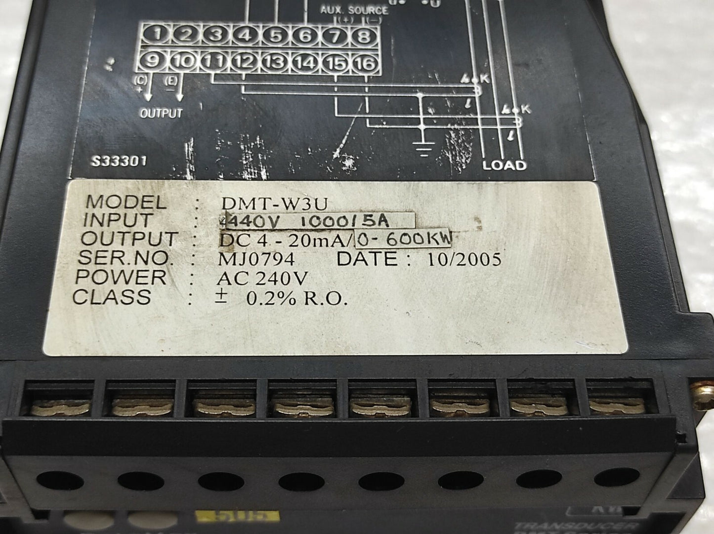 Datamax DMT-W3U Series KW Transducer 440V 1000/5A 240V AC