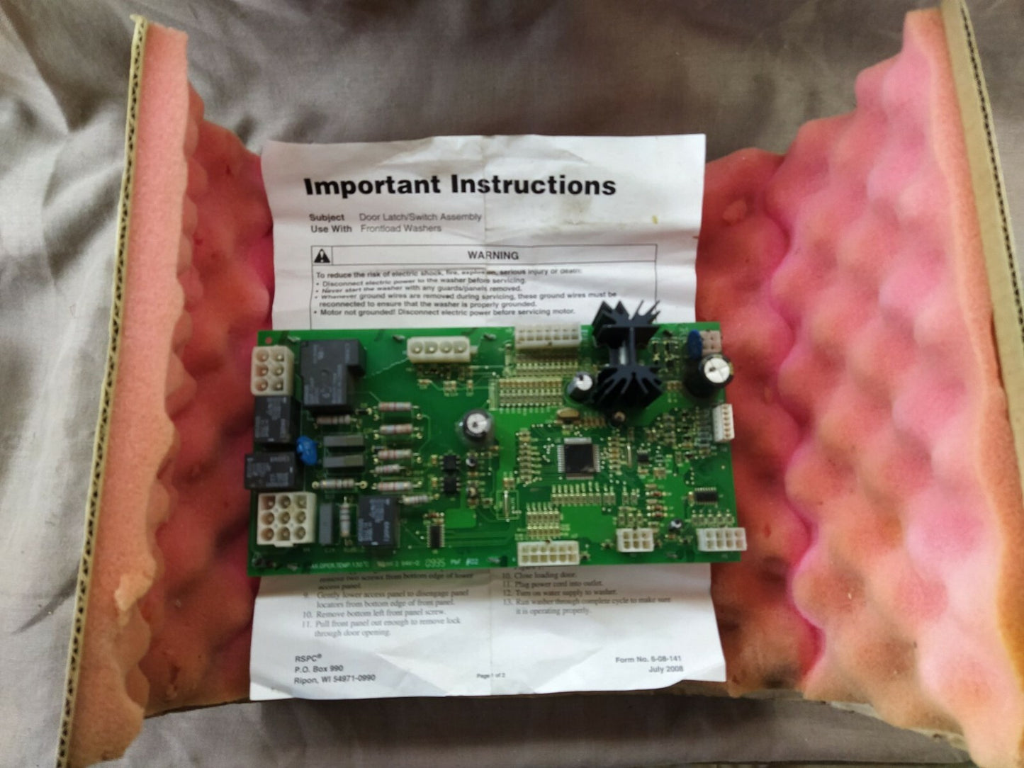 RSPC Washer 7702175000 Door PCB 802523
