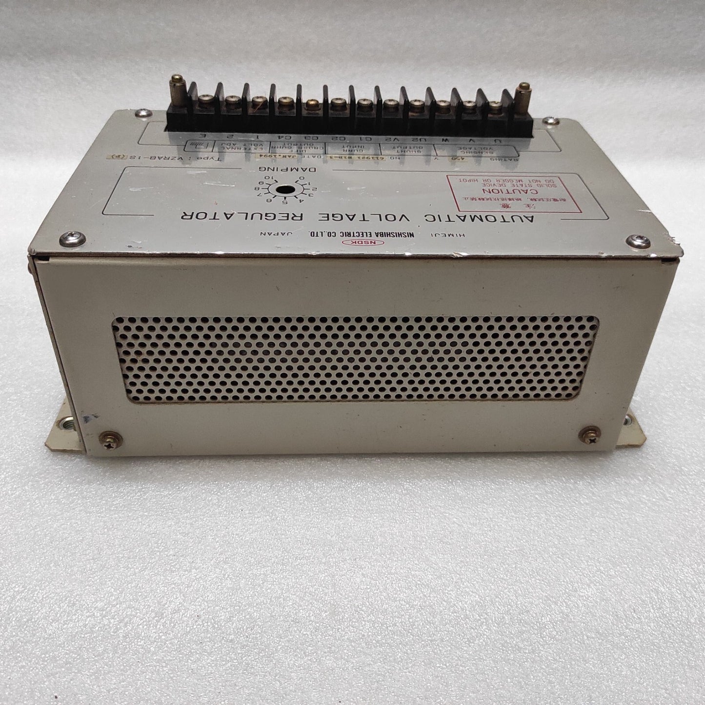 NSDK NISHISHIBA ELECTRIC VZRAB-1S-P AUTOMATIC VOLTAGE REGULATOR 450V