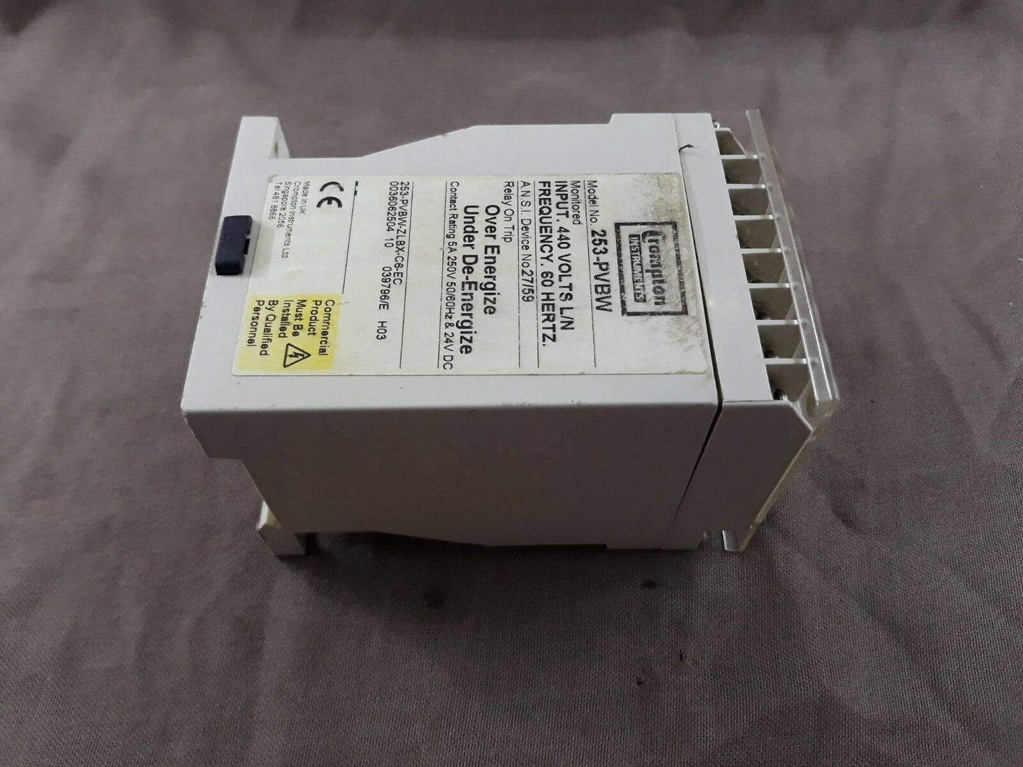 Crompton Protector 253-PVBW Frequency Relay 253 PVBW