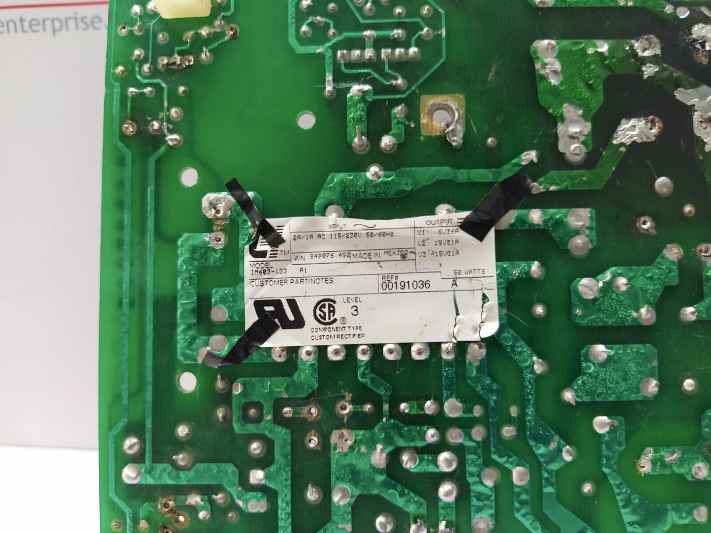 POWER SUPPLY IM603-133 A1 PCB 849076 452 ASSY 50620452