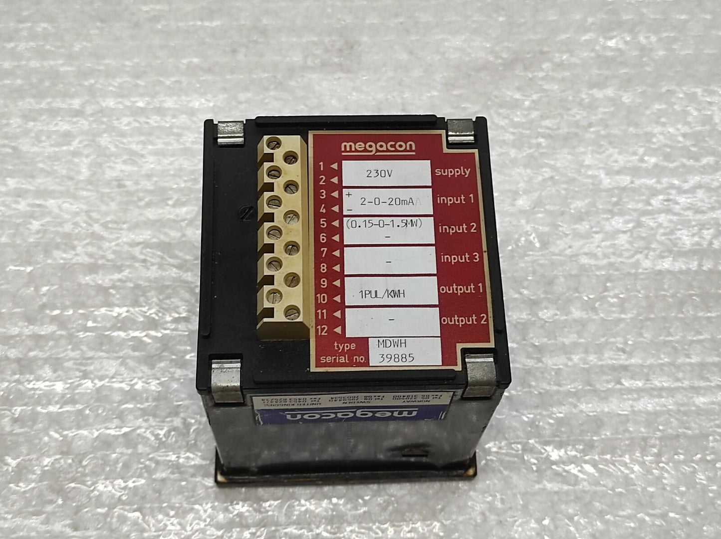 MEGACON MDWH kWh METER 230V