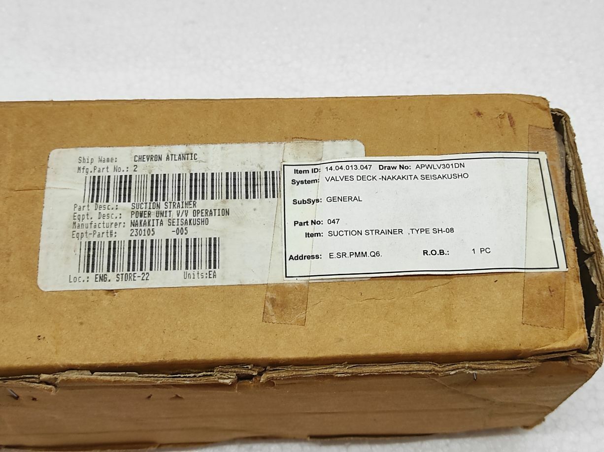 NAKAKITA SEISAKUSHO SH-08 SUCTION STRAINER 230105-005 POWER UNIT V/V OPERATION