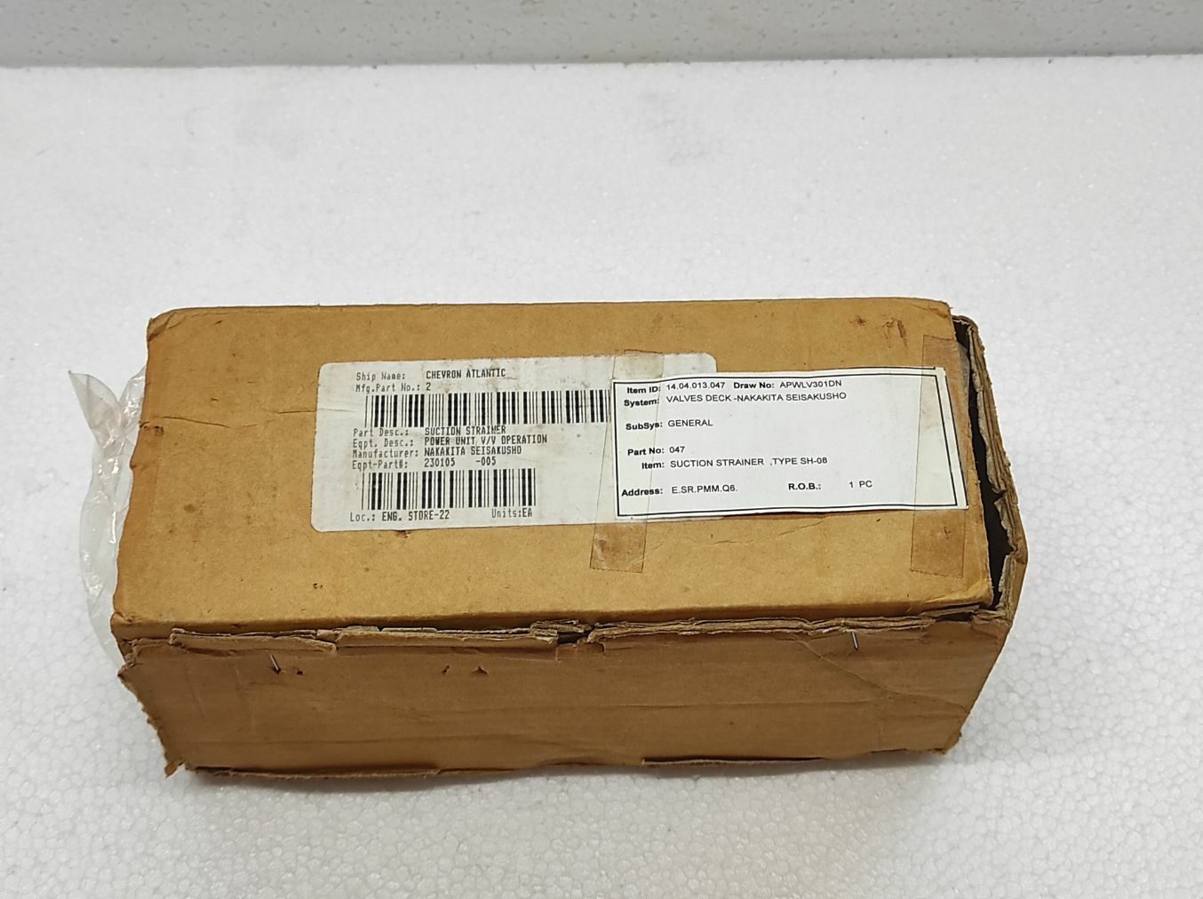 NAKAKITA SEISAKUSHO SH-08 SUCTION STRAINER 230105-005 POWER UNIT V/V OPERATION