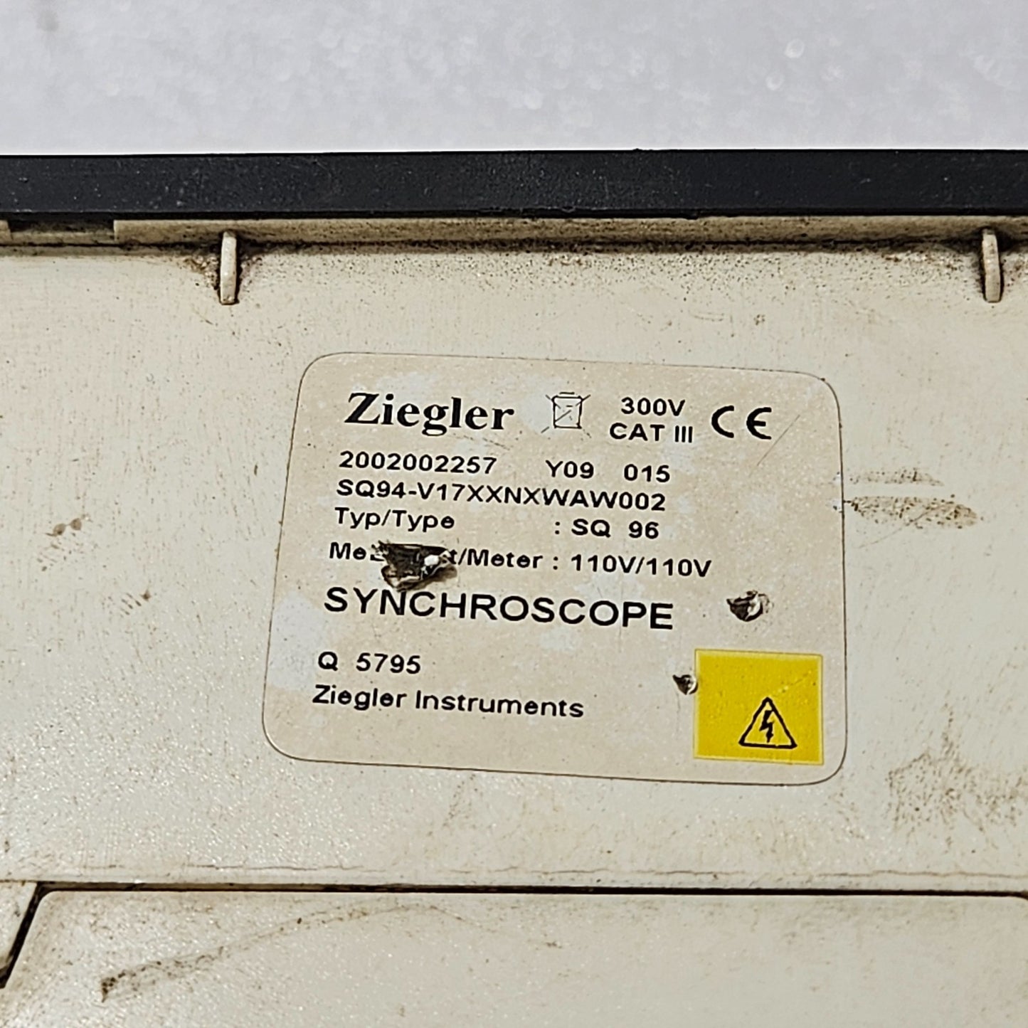 ZIEGLER SQ96 LED SYNCHROSCOPE METER 110V/110V SQ94-V17XXNXWAW002