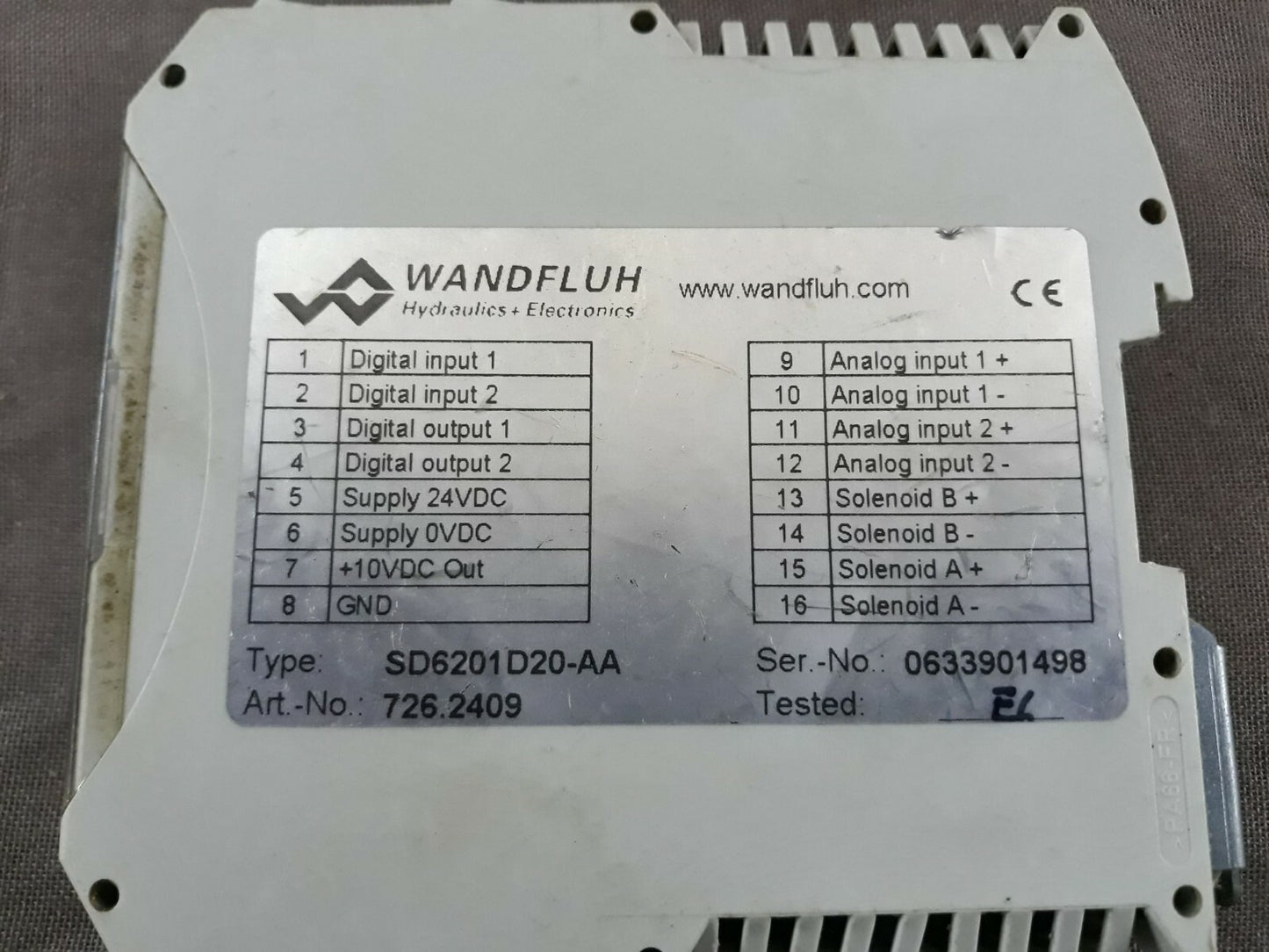 Wandfluh SD6 Digital Amplifier Module SD6201D20-AA 726.2409