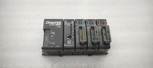 KOYO DIRECT LOGIC 205 PLC D2-04B-1 PS D2-240 CPU D2-16ND3-2 IN D2-12TR OUT