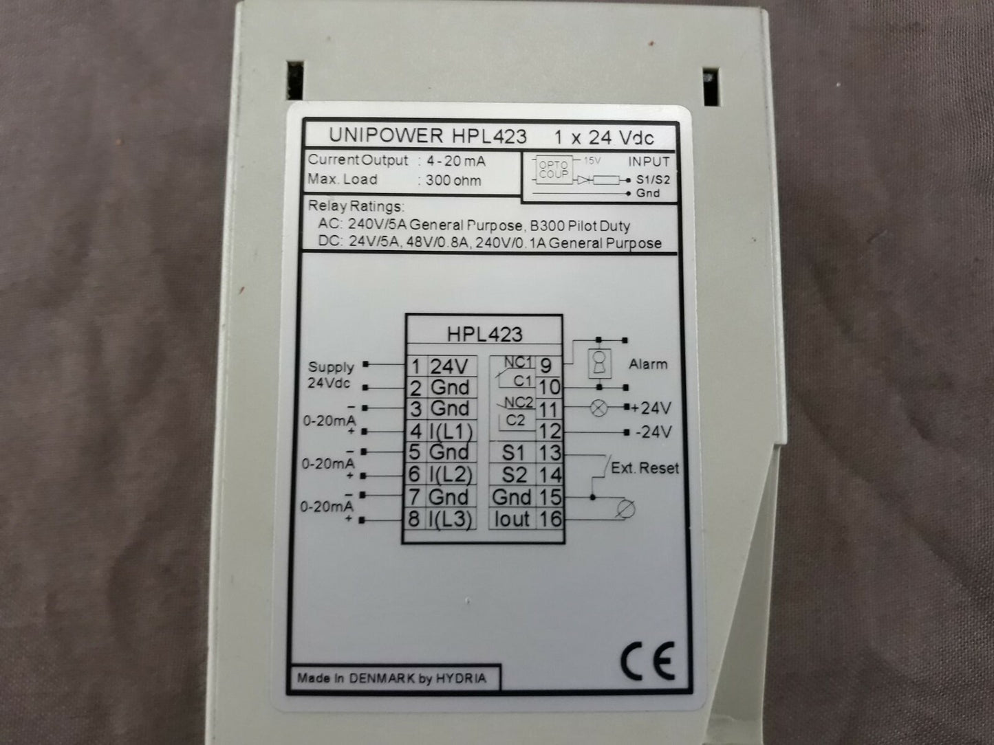 Unipower HPL423 Relay 24 VDC By Hydria HPL 423