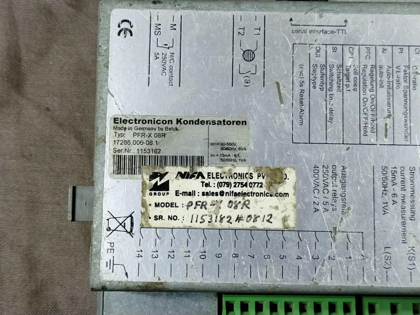Electronicon PFR-X Power Factor Controller PFR-X 08R