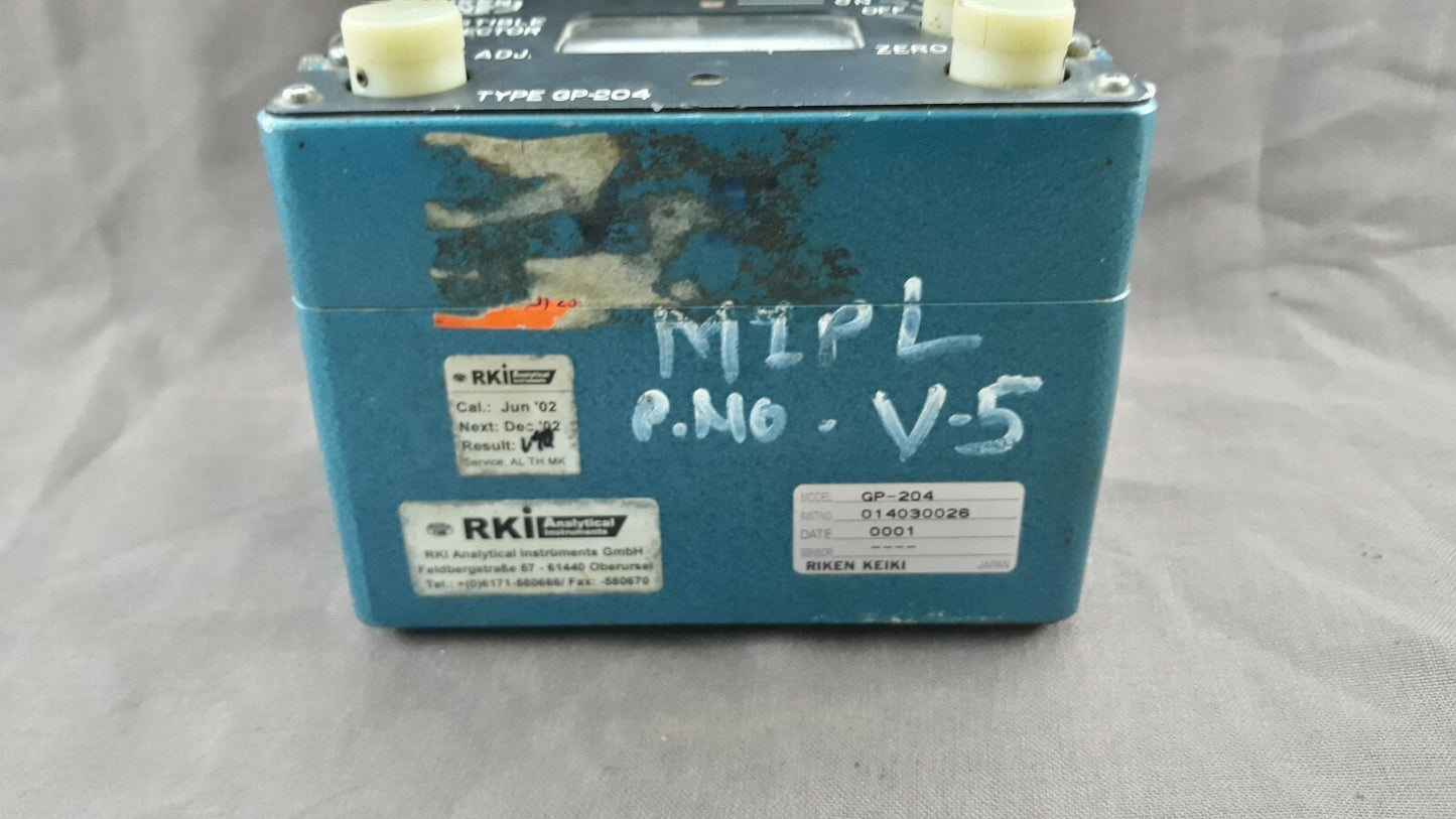 Riken Keiki Fine GP-204 Combustible Gas Detector Laboratory Analysis Gauge