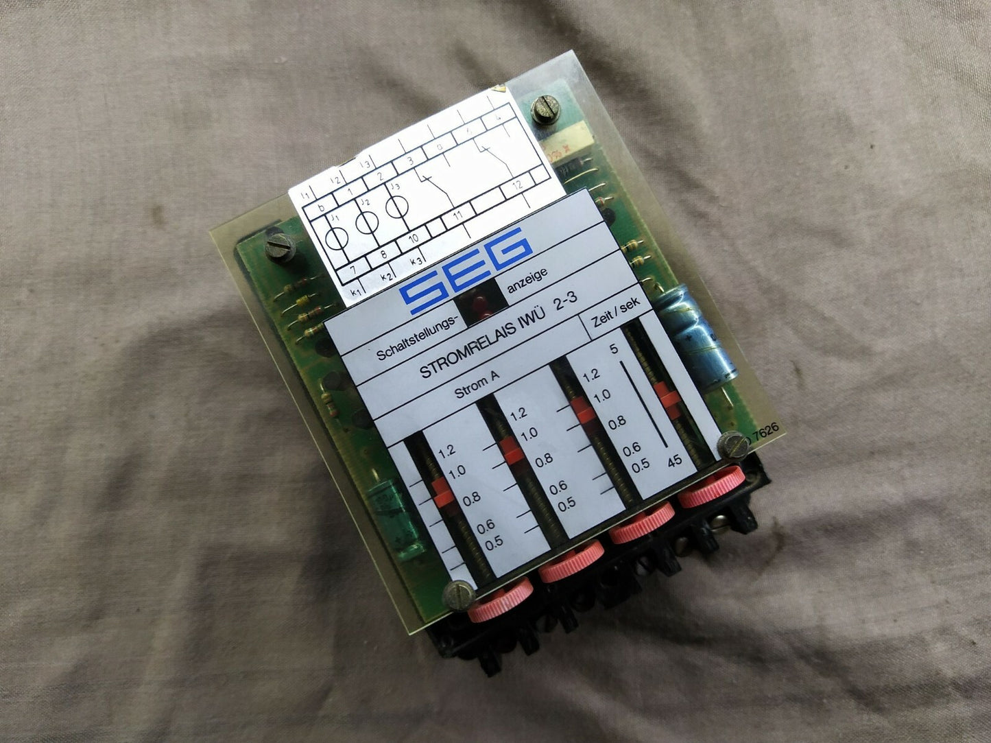 SEG Stromrelais IWU 2-3 Over Current Relay IWU2-3/S FA764090-89