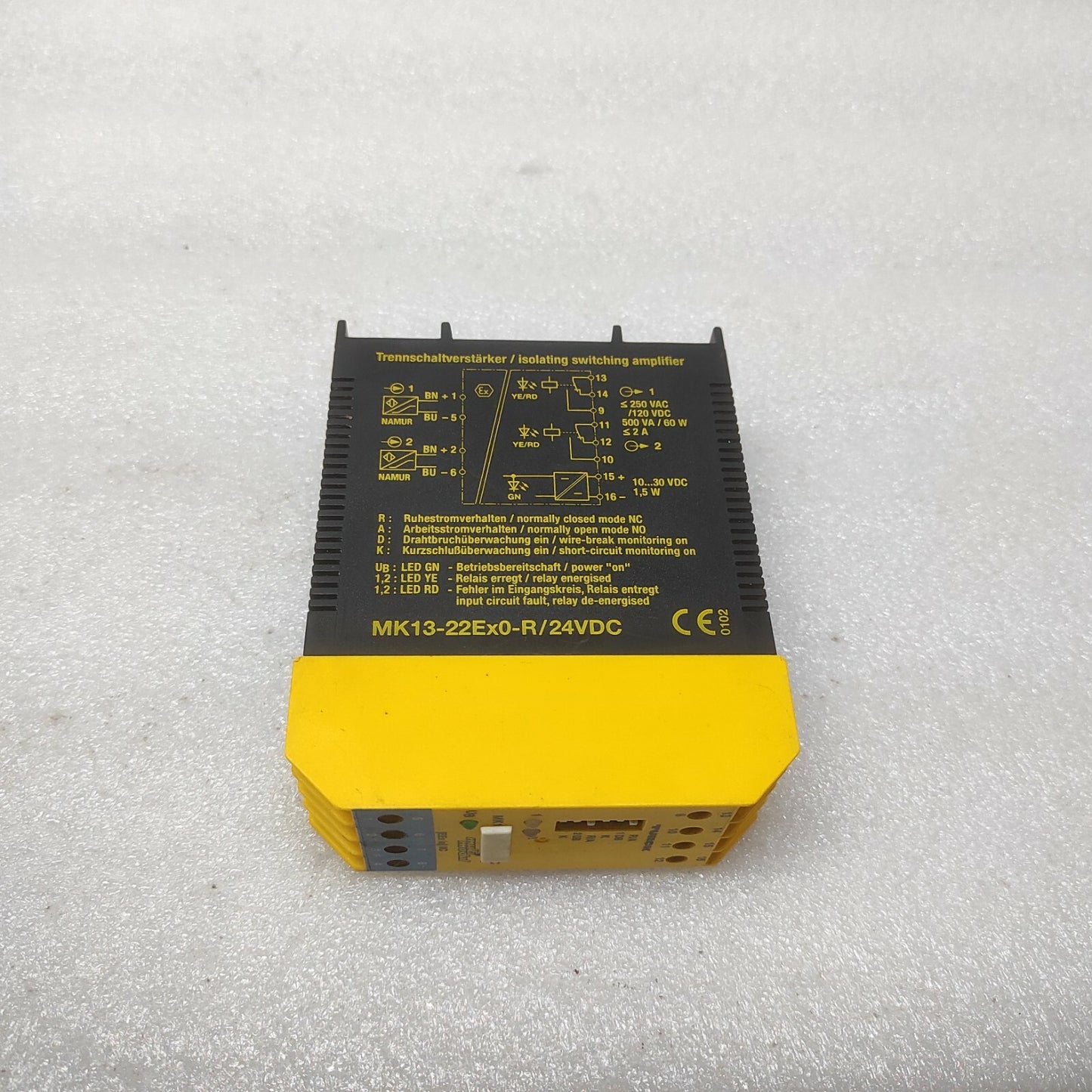TURCK MK13-22EX0-R ISOLATING SWITCHING AMPLIFIER 24VDC NAMUR INTRINSICALLY SAFE