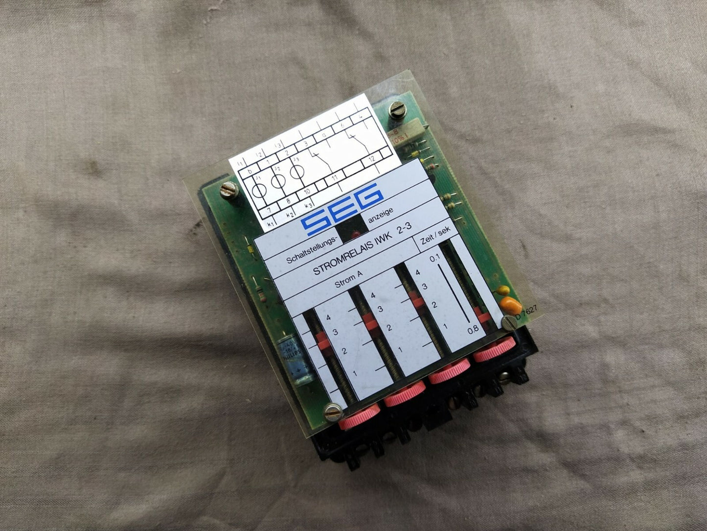 SEG STROMRELAIS IWK 2-3 CURRENT RELAY IWK2-3-1-4-0.8/S 250 VAC IWK2314.08-S