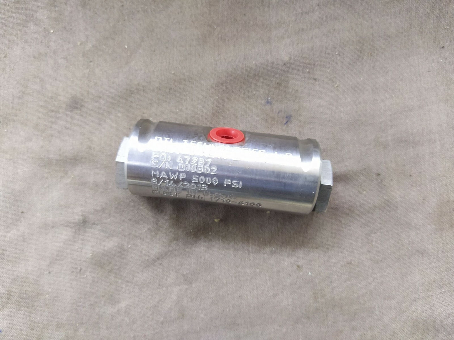 DTL Technologies L.R. SH0050 Rev E Pressure Control/Relief Valve 5000 PSI