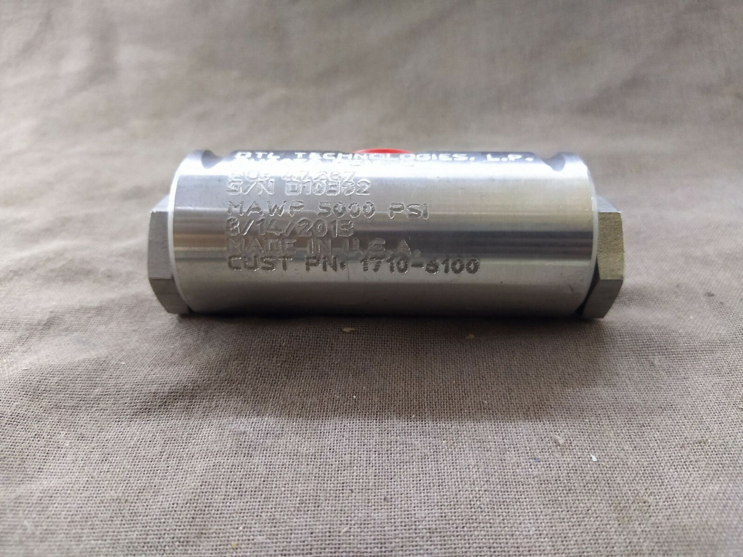 DTL Technologies L.R. SH0050 Rev E Pressure Control/Relief Valve 5000 PSI