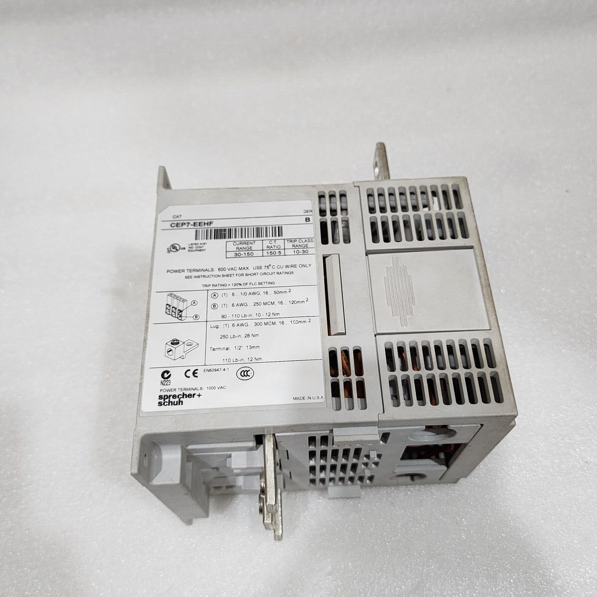 SPRECHER + SCHUH CAT CEP7-EEHF SOLID STATE OVERLOAD RELAY 30-150A