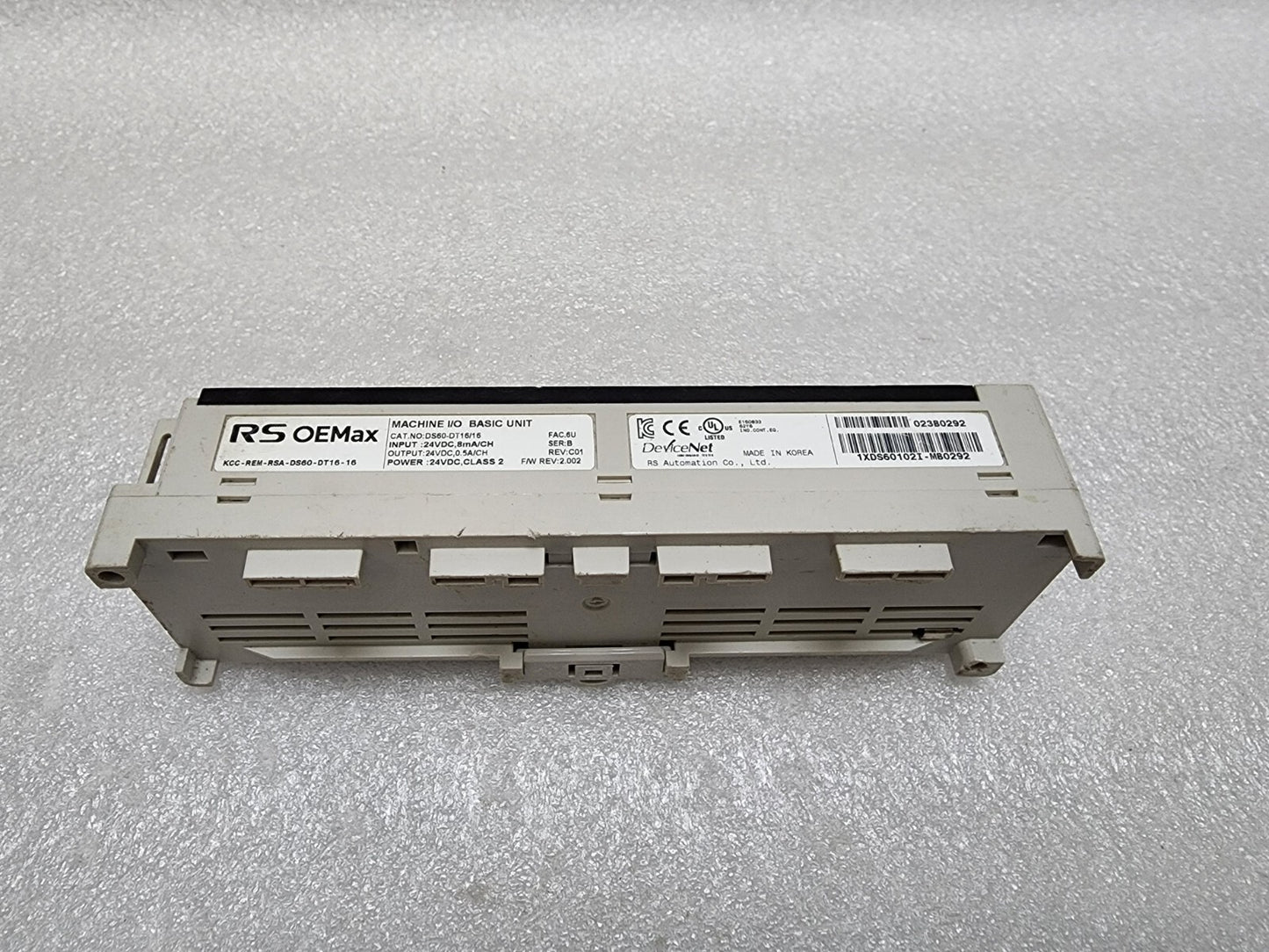 RS OEMAX DS60-DT16/16 MACHINE I/O DEVICE NET 24VDC