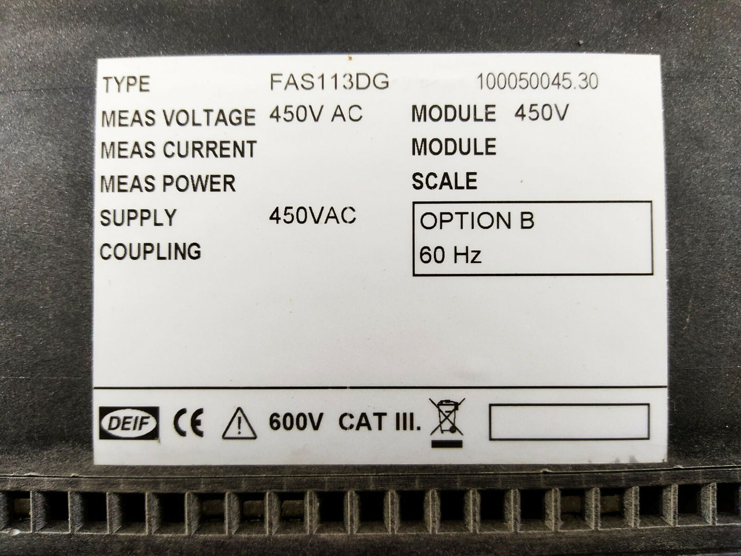Deif FAS-113DG Synchronisation & Circuit Breaker Closing 100050045.30 FAS1113DG