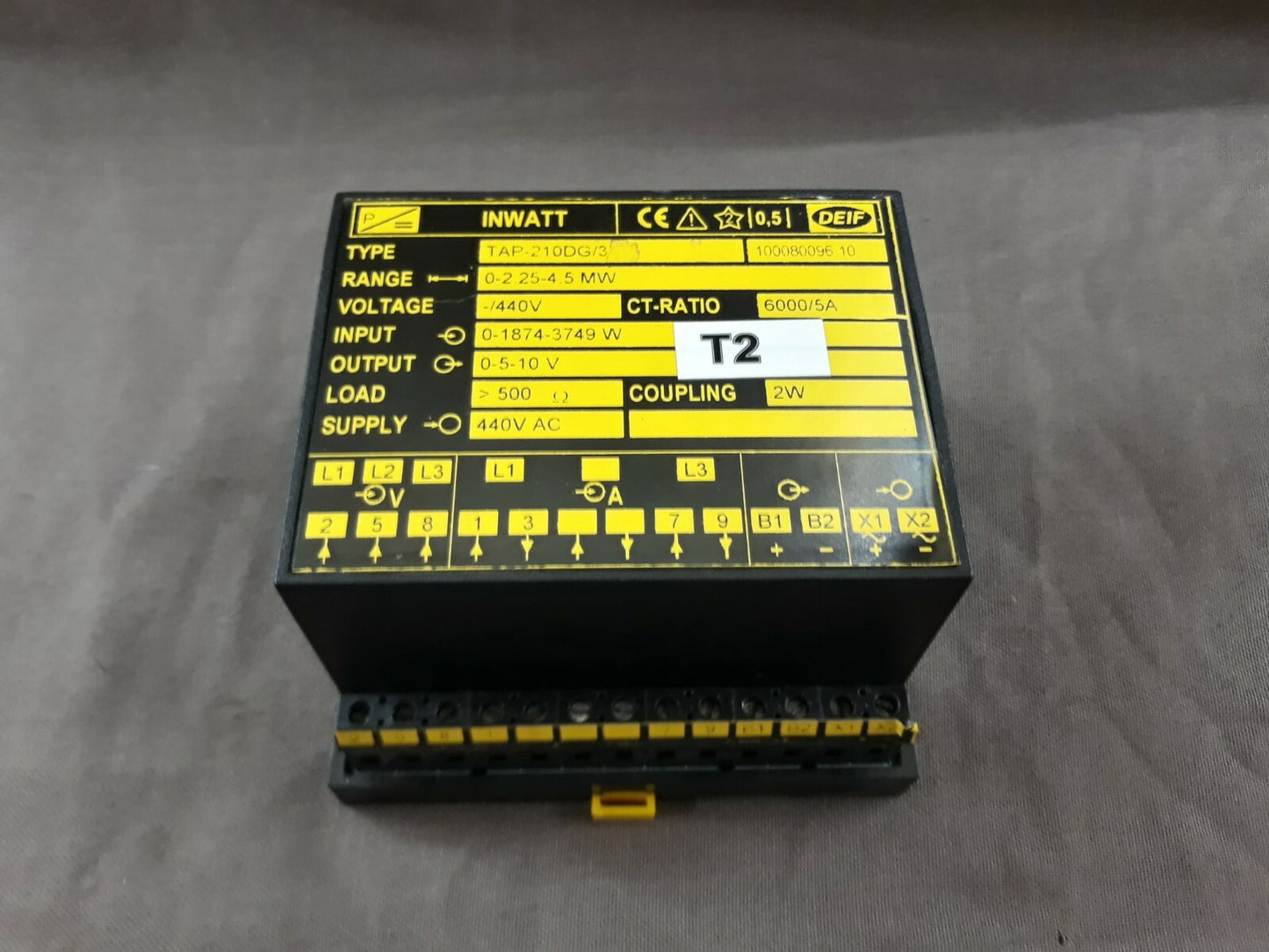 Deif Tap-210DG/3 Inwatt Transducer 100080096.10 Range 0-2.25 -4.5 MW