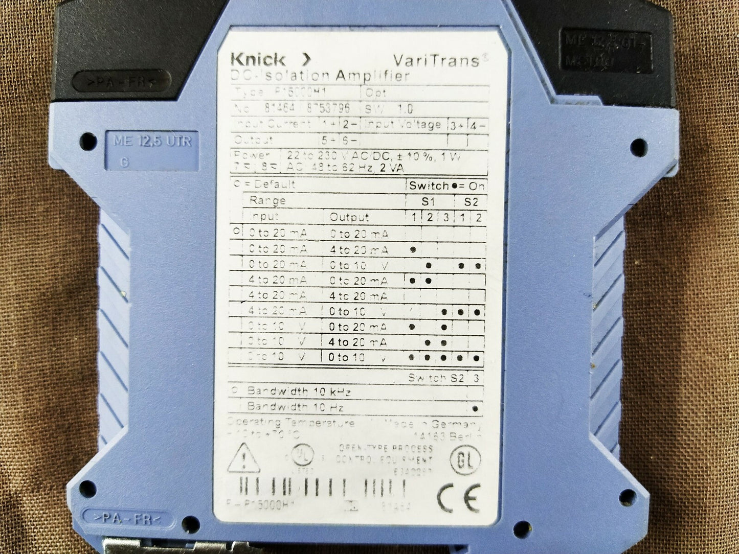 Vari Trans P15000-H1 Knick DC Isolation Amplifier P15000H1