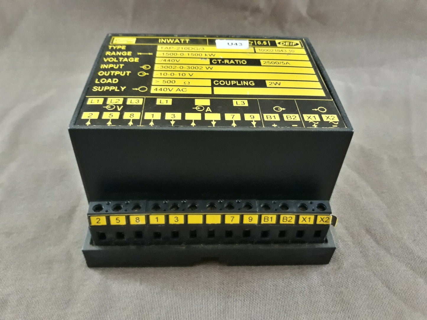 Deif TAP-210DG/3 Inwatt Transducer 100021843.10 Range 1500-0-1500 kW