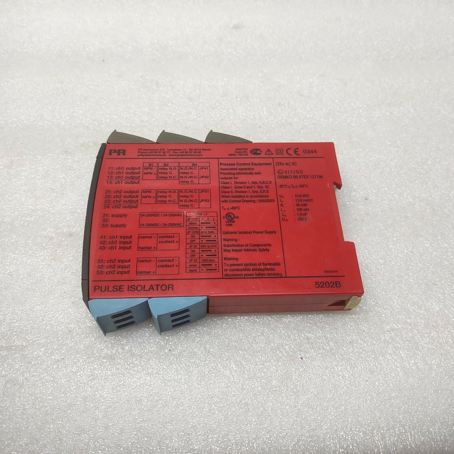 PR ELECTRONICS 5202B PULSE ISOLATOR 24-250VAC/24-230VAC