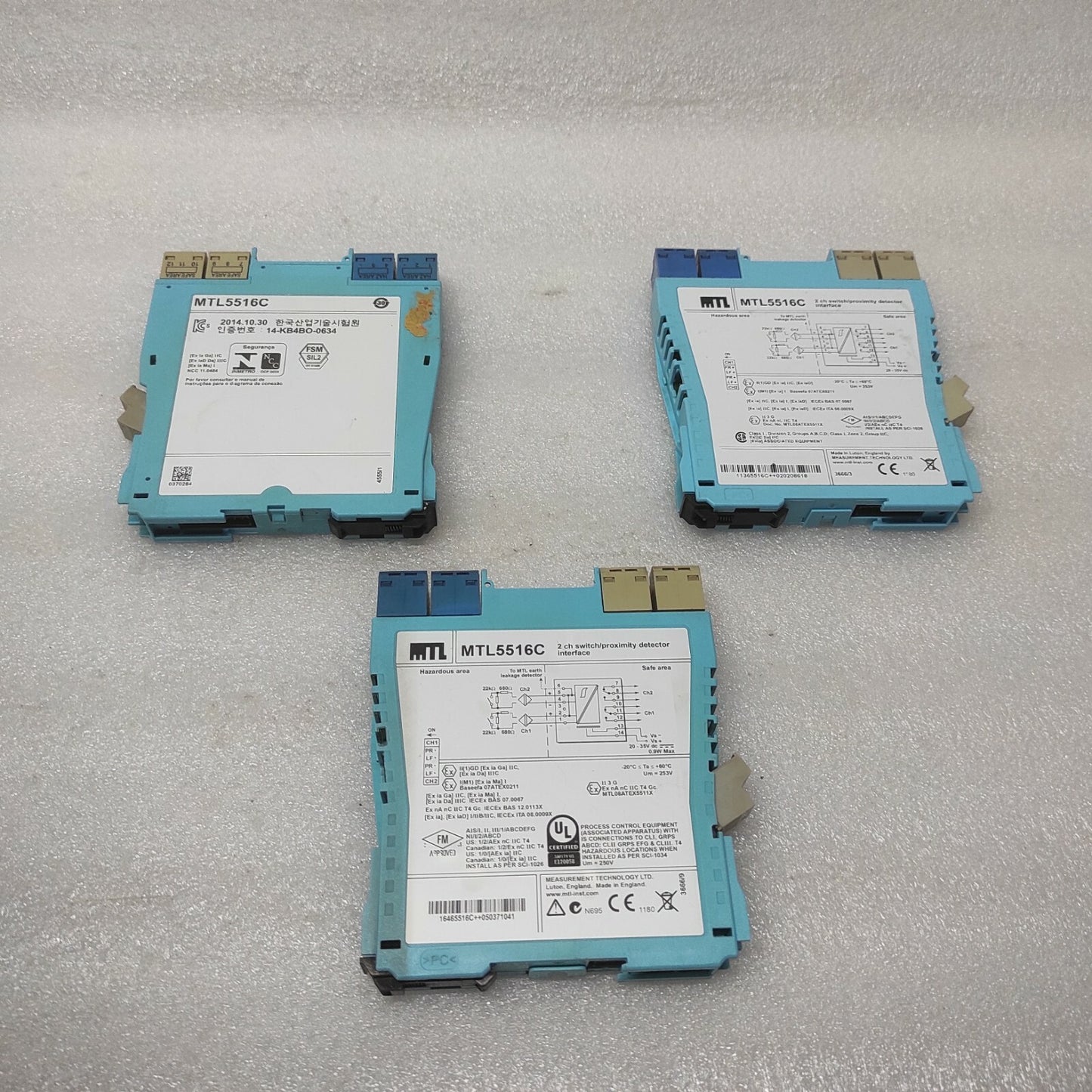MEASUREMENT TECHNOLOGY MTL 5516C 2-CH SWITCH PROXIMITY DETECTOR INTERFACE MTL551