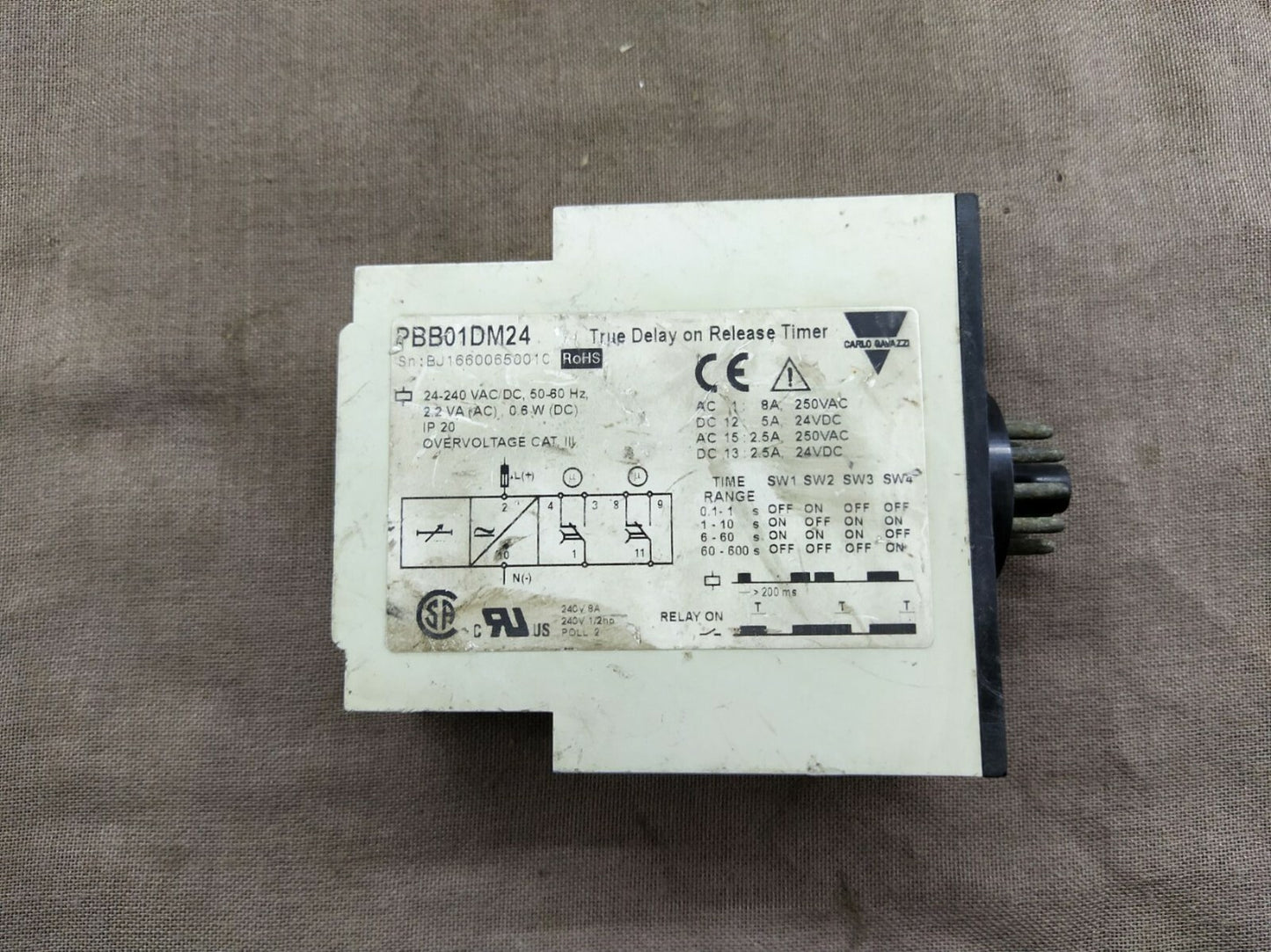 Carlo Gavazzi PBB01DM24 DPDT Delay on Release Timer