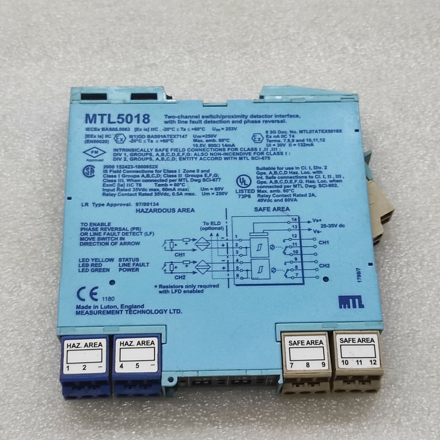 MEASUREMENT TECHNOLOGY MTL 5018 SWITCH PROXIMITY DETECTOR
