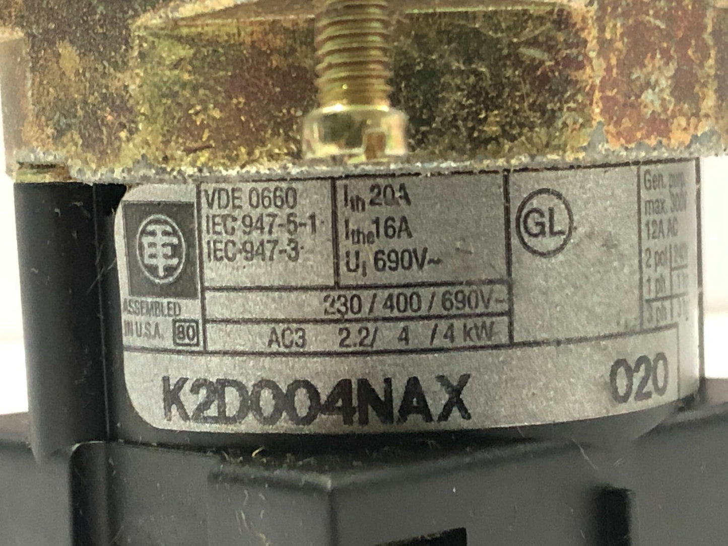 SQUARE D 9003K2D004NA CAM SWITCH TELEMECANIQUE K2D004NAX
