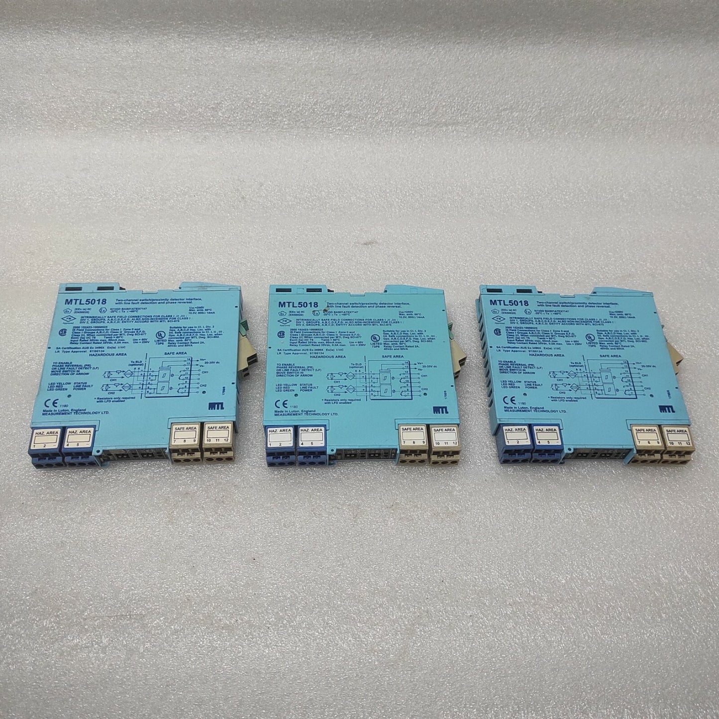 MEASUREMENT TECHNOLOGY MTL5018 2-CH SWITCH PROXIMITY DETECTOR INTERFACE MTL 5018
