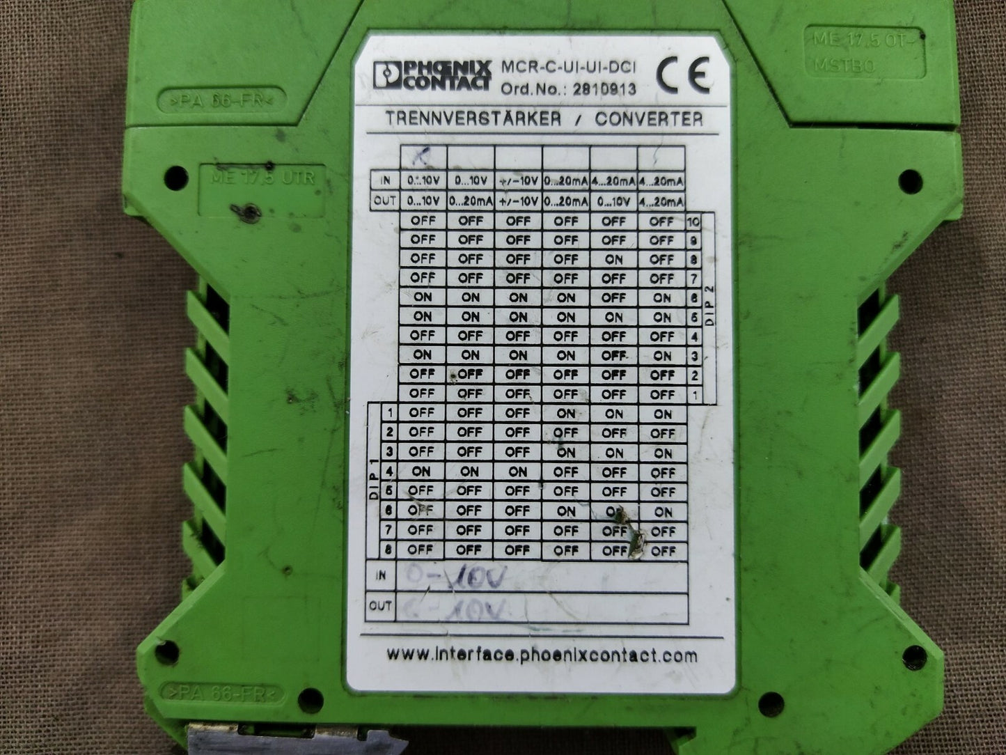Phoenix Contact MCR-C-UI-UI-DCI Signal Conditioning Module 2810913 MCRCUIUIDCI