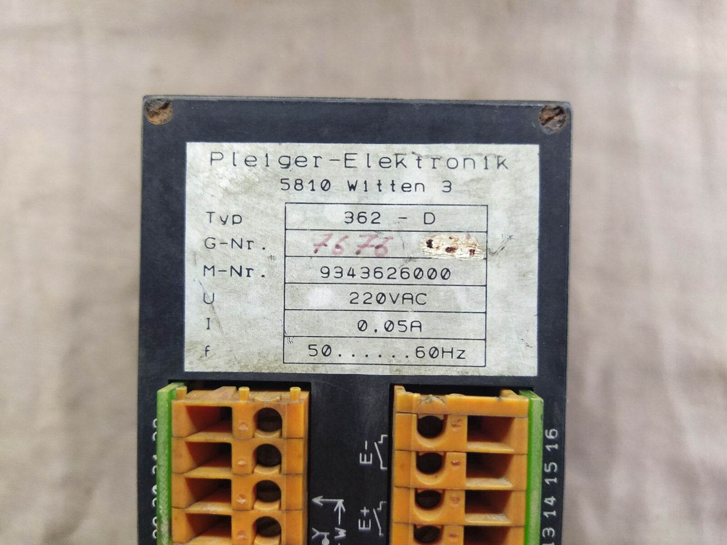 Pleiger Elektronik 362 D Controller 9343626000 362D