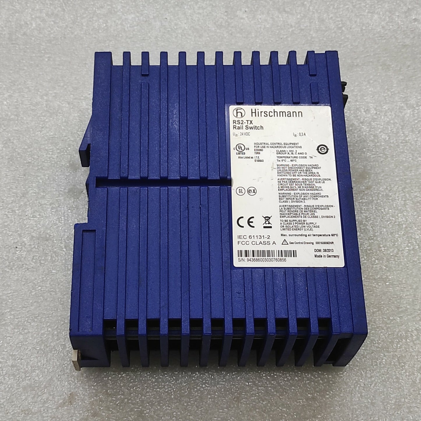HIRSCHMANN RS2-TX RAIL SWITCH 24V DC