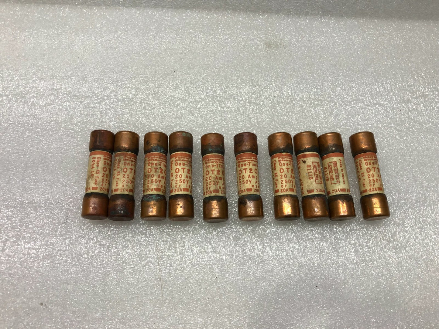 FERRAZ SHAWMUT OT20 K5 FUSE 50kA 20A 250V LOT OF 10 UNIT