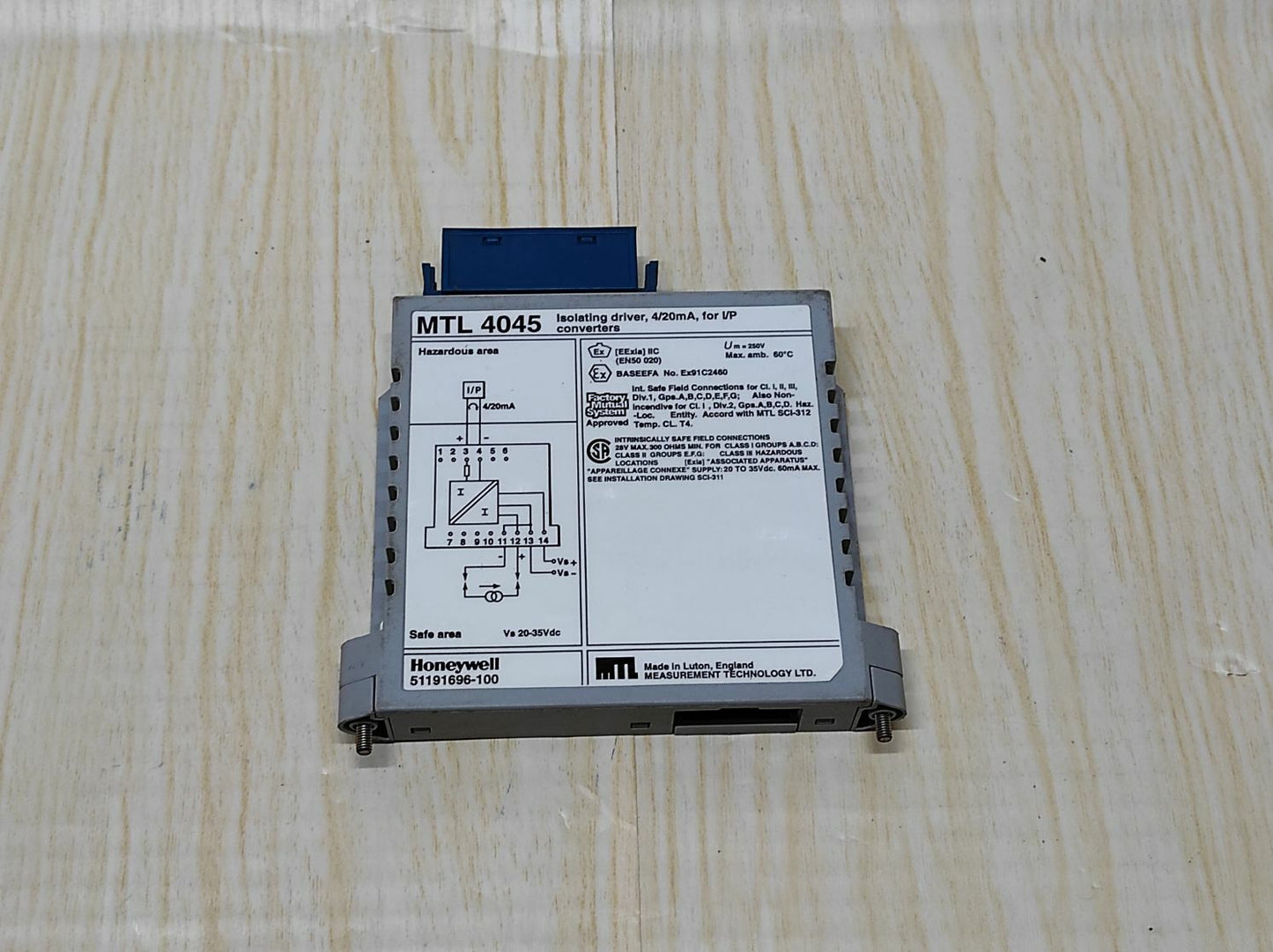 MTL 4045 Isolating Driver 4/20mA FOR I/P Converters MTL4045 Honeywell 51191696-1