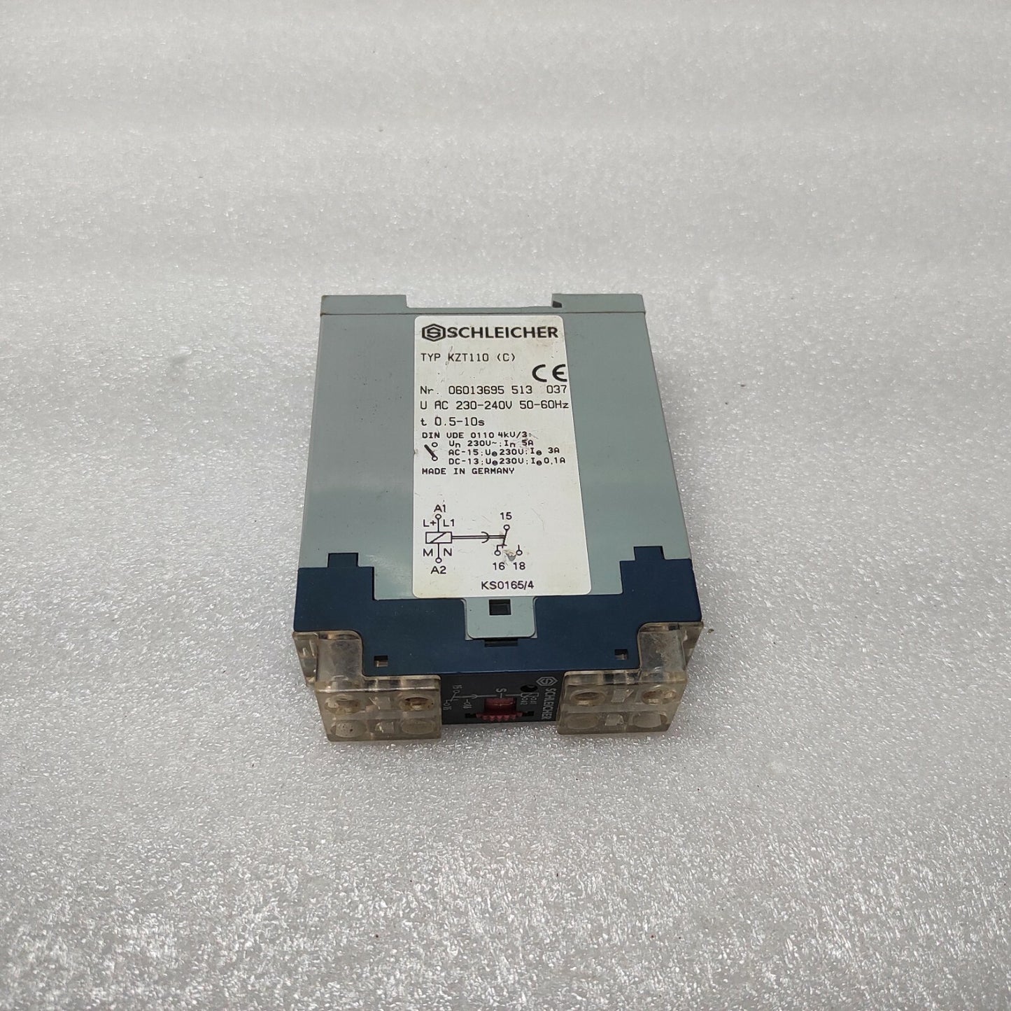 SCHLEICHER KZT110-C TIME DELAY RELAY 06013695-513-037 0.5-10S 230-240V