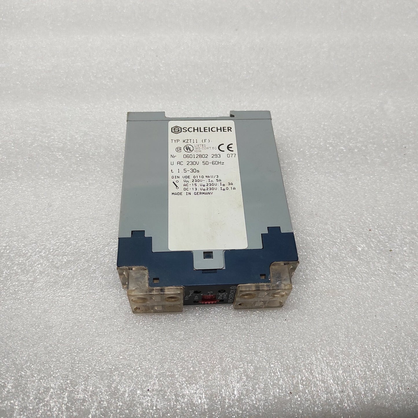 SCHLEICHER KZT11 TIME RELAY 06012802 293 077 1.5-30S 230V