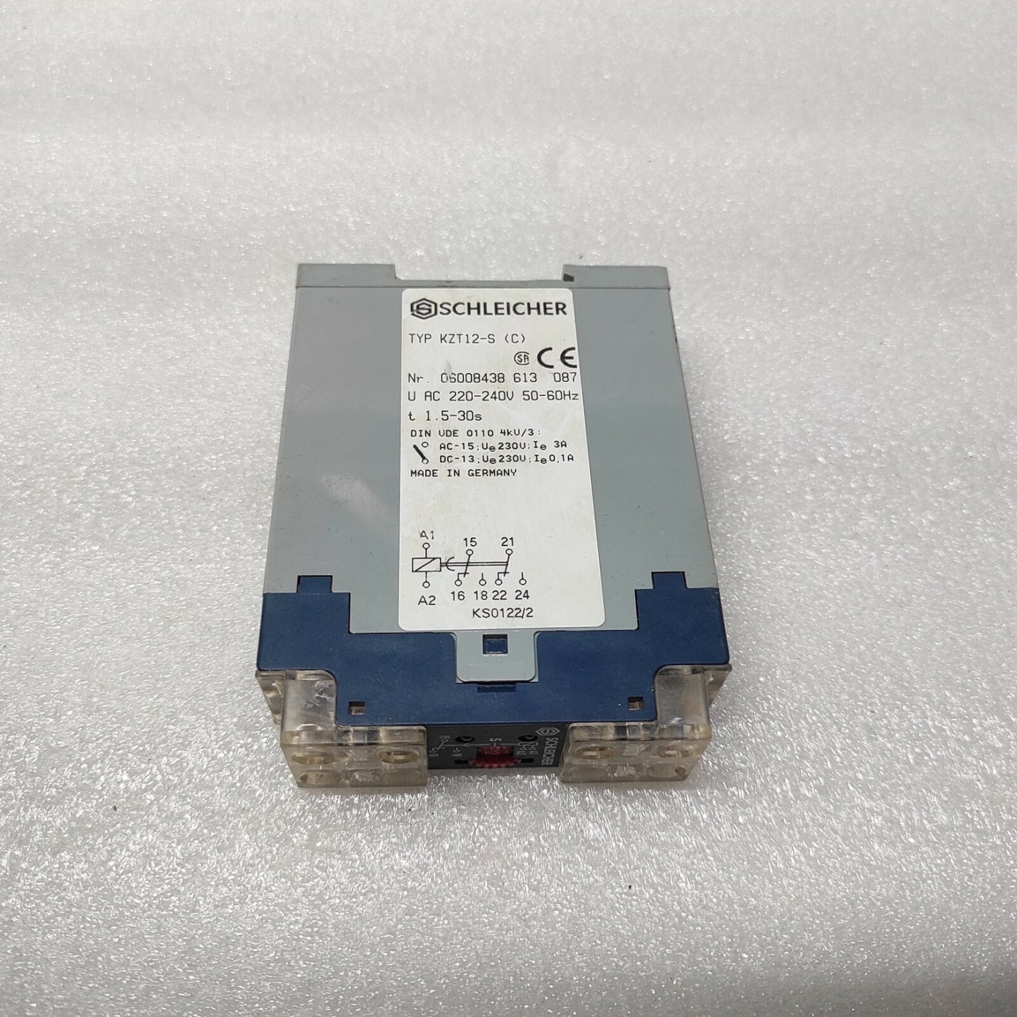 SCHLEICHER KZT12-S TIME RELAY 06008438-613-087 220-240V 1.5-30S