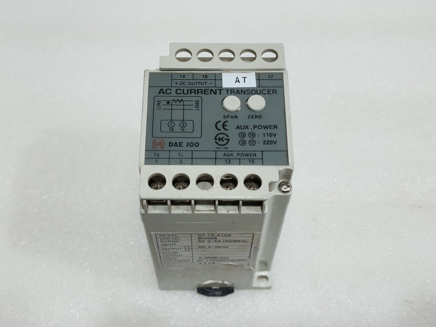 DAE JOO DT-1A-A1AA AC CURRENT TRANSDUCER 110/220VAC
