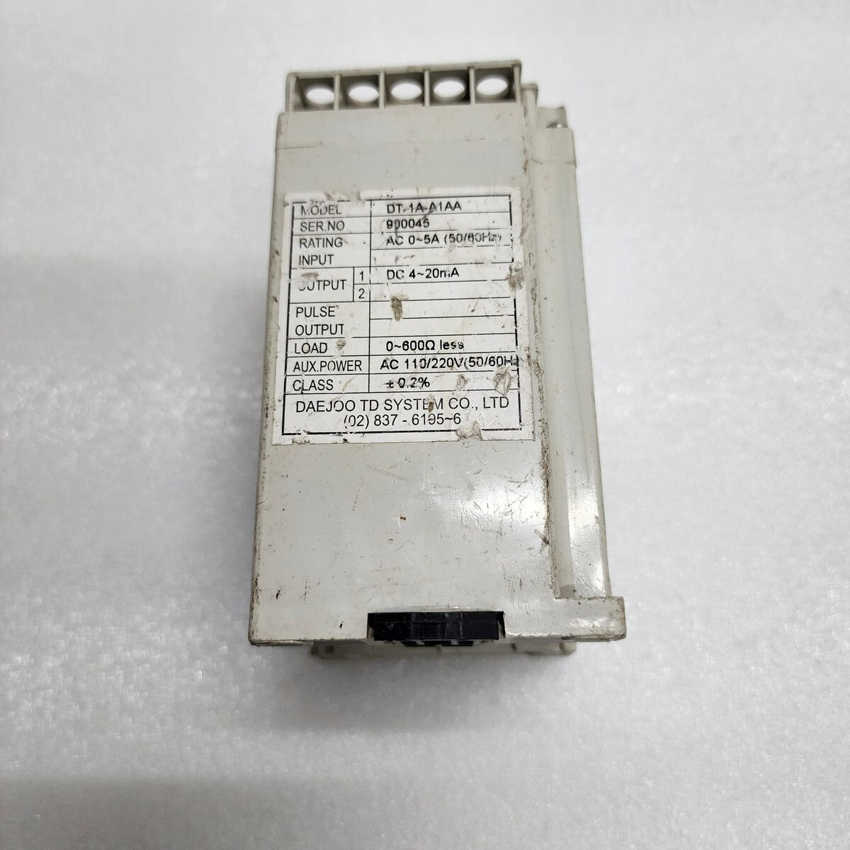 DAE JOO DT-1A-A1AA AC CURRENT TRANSDUCER 110/220VAC