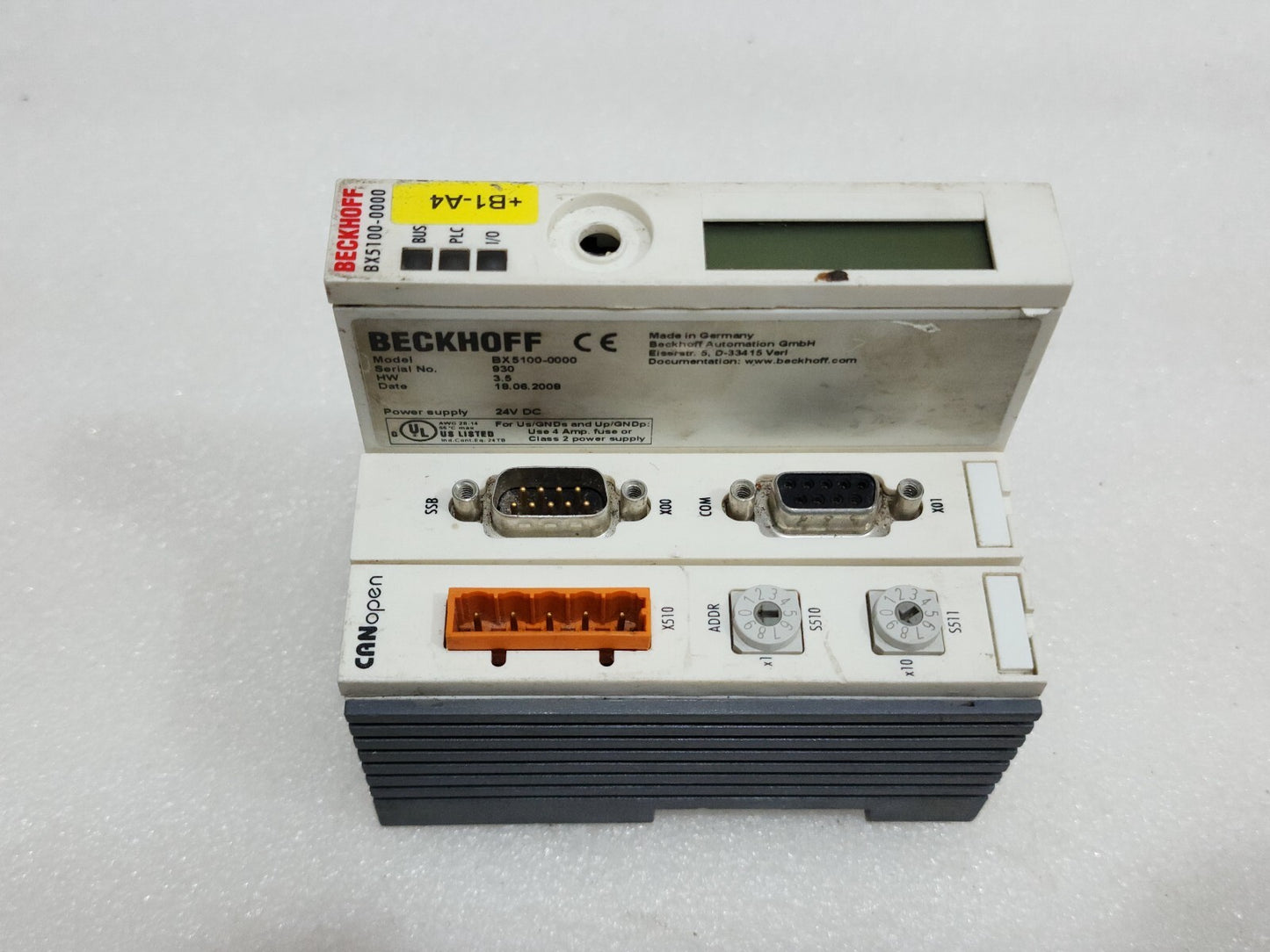 BECKHOFF BX5100-0000 CANOPEN BUS TERMINAL CONTROLLER 24VDC