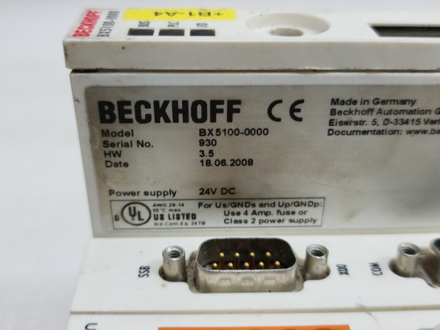 BECKHOFF BX5100-0000 CANOPEN BUS TERMINAL CONTROLLER 24VDC