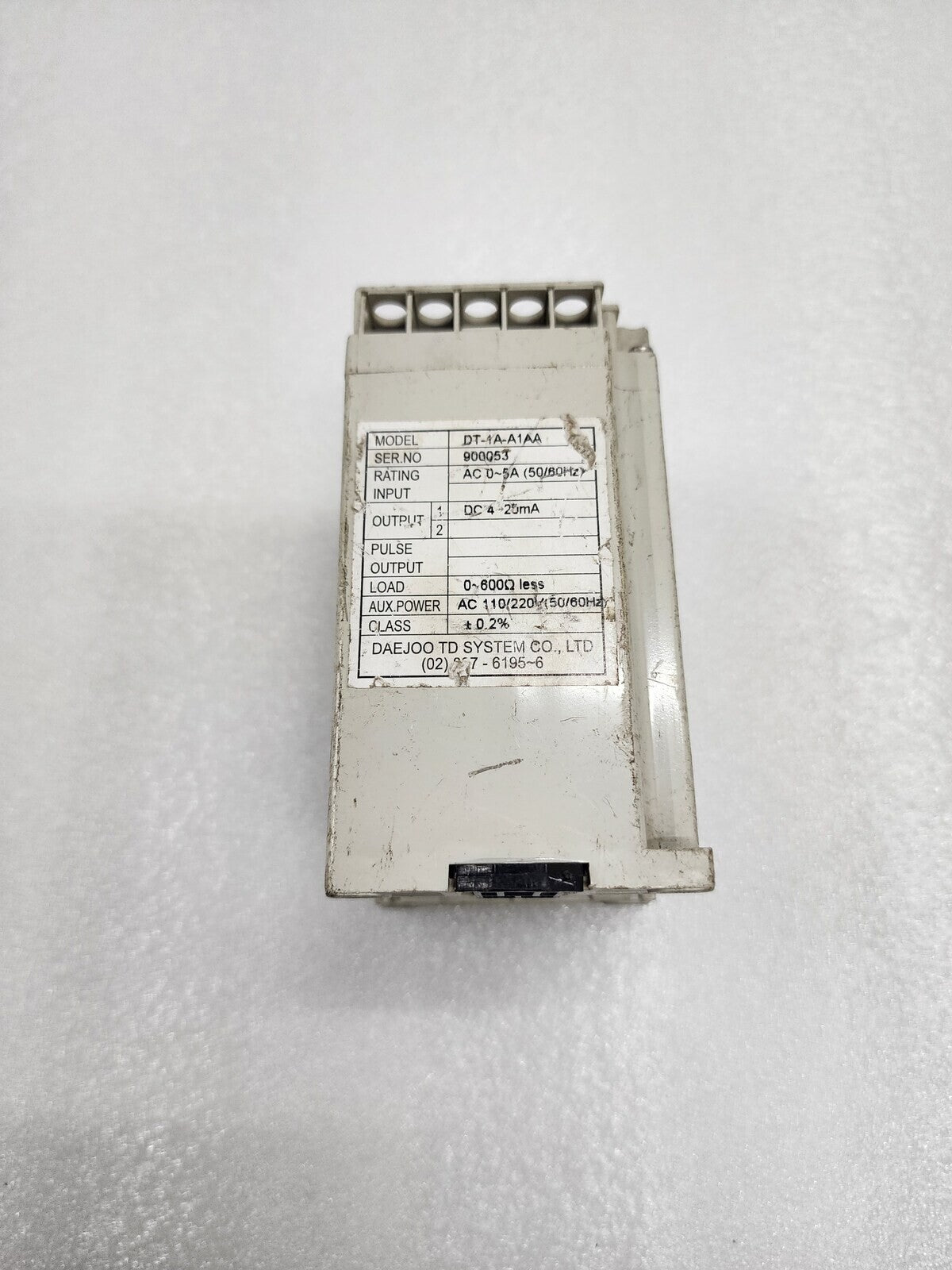 DAE JOO DT-1A-A1AA AC CURRENT TRANSDUCER 110/220VAC
