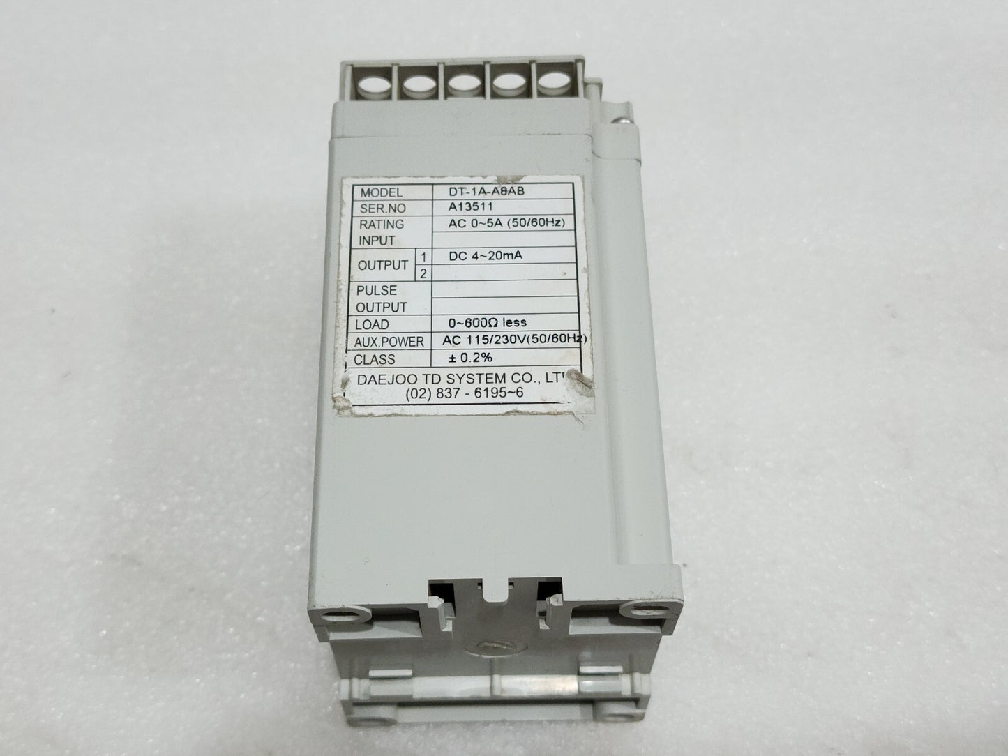 DAE JOO DT-1A-A8AB AC CURRENT TRANSDUCER 115/230VAC