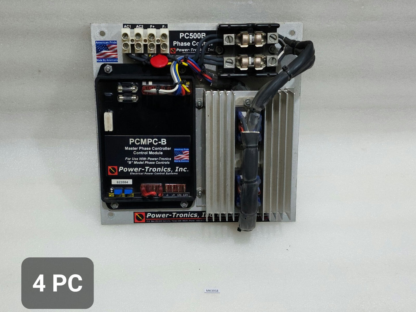 POWER TRONICS PCMPC-B MASTER OHASE CONTROLLER CONTROL MODULE PC500B 120-2240VAC