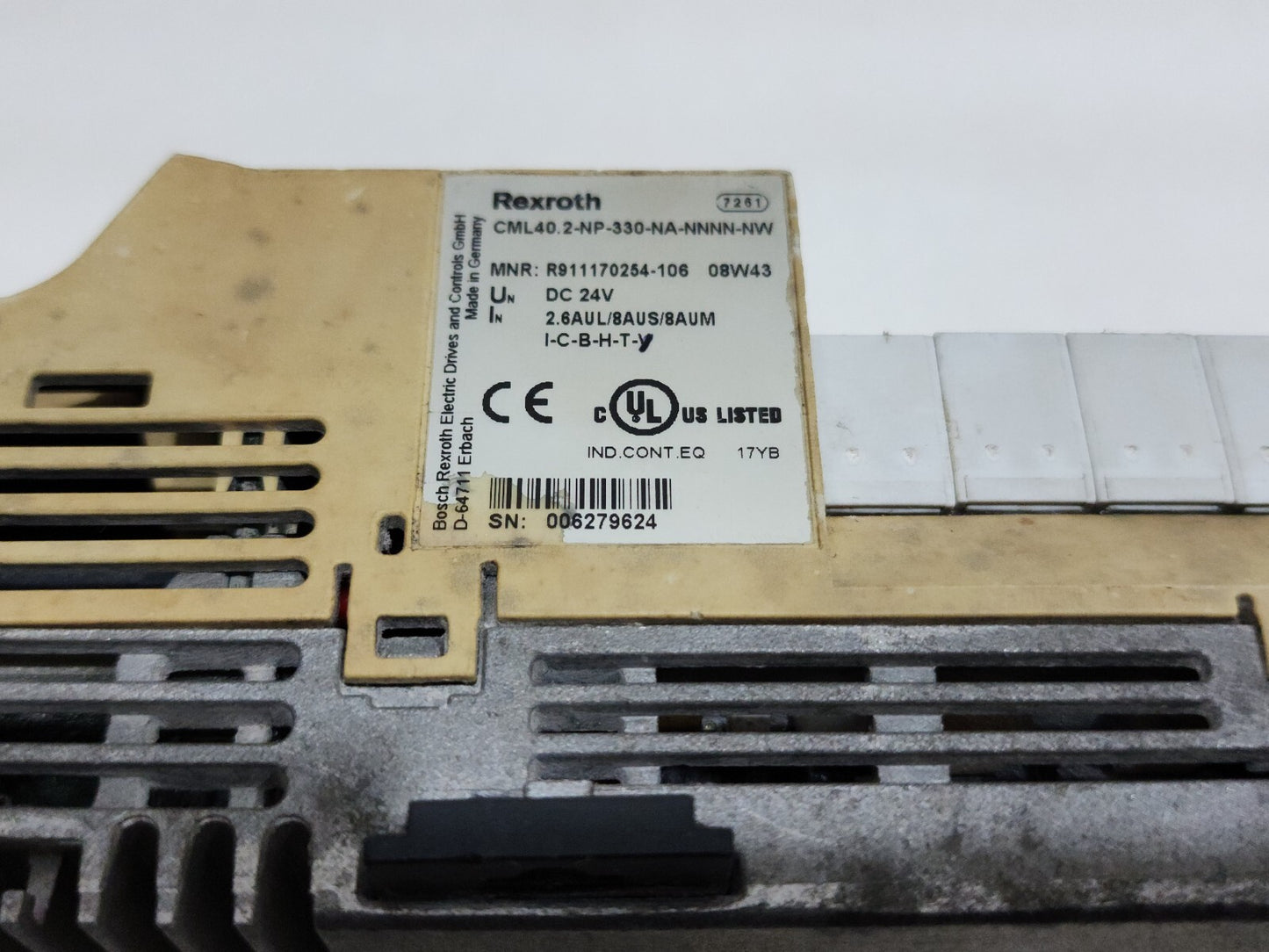 REXROTH CML40.2-NP-330-NA-NNNN-NW INDRA CONTROL R911170254-106 24VDC